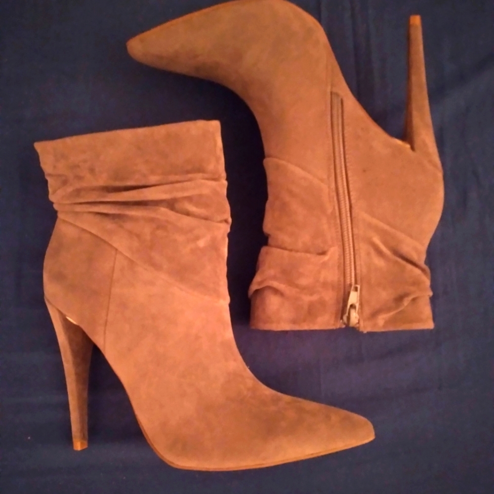 Just Fab suede thin heeled Ankle Boots